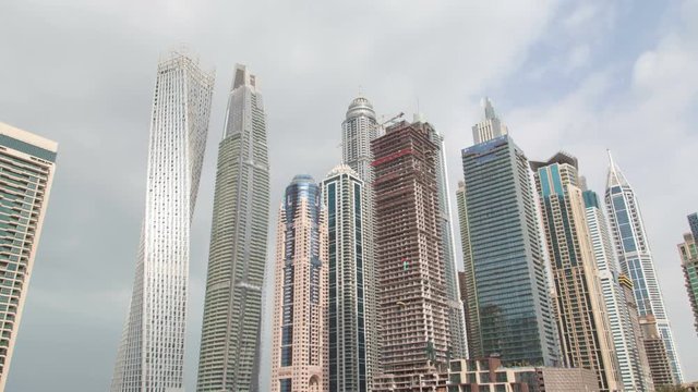 Dubai Marina skyscrapers hyperlapse Motion Timelapse