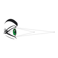   green eyes. vector illustration on a white background. 