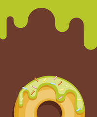 colorful donuts isolated on pastel background. Top View Donut in bright red berry glaze for postcards, menu design, cafe decoration, delivery box. bright food card. vector Doughnut 