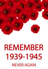 Day of Remembrance and Reconciliation illustration. World War II 1939-1945 poster. - 209682080