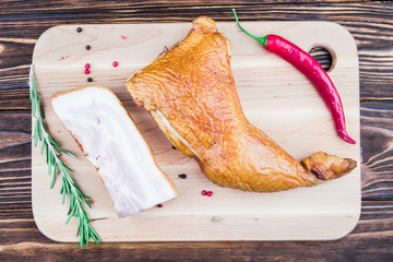 smoked meat - chicken and pork