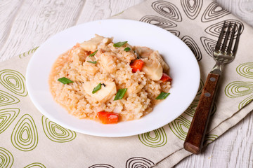 rice with vegetables and fish