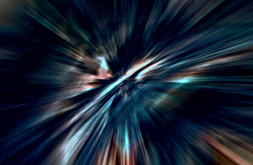 Acceleration speed motion, Light and stripes moving fast over dark background