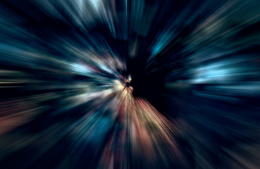 Acceleration speed motion, Light and stripes moving fast over dark background