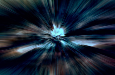Acceleration speed motion, Light and stripes moving fast over dark background