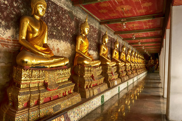 One landmark of Wat Suthat Thepwararam in Bangkok, Thailand. A place everyone in every religion can be viewed.