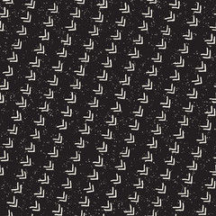 Hand drawn lines seamless grungy pattern. Abstract geometric repeating texture in black and white.