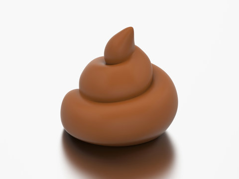 3D illustration realistic brown poop shit
