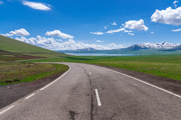 Road to the mountain lake