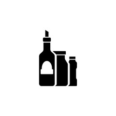 Cosmetics Bottles. Flat Vector Icon illustration. Simple black symbol on white background. Cosmetics Bottles sign design template for web and mobile UI element