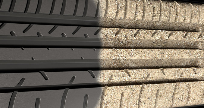 Tyre Tread Morphing To Ground