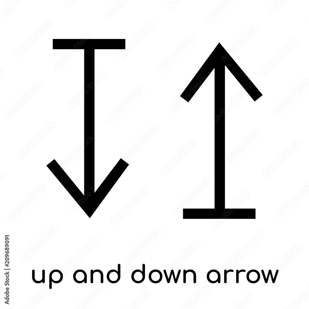 Poster up and down arrow icon vector sign and symbol isolated on white background, up and down arrow logo c