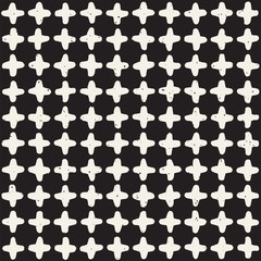 Hand drawn seamless pattern. Abstract geometric shapes background in black and white. Vector style grungy texture.