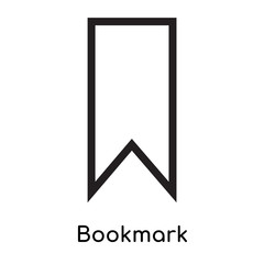 Bookmark icon vector sign and symbol isolated on white background, Bookmark logo concept, outline symbol, linear sign