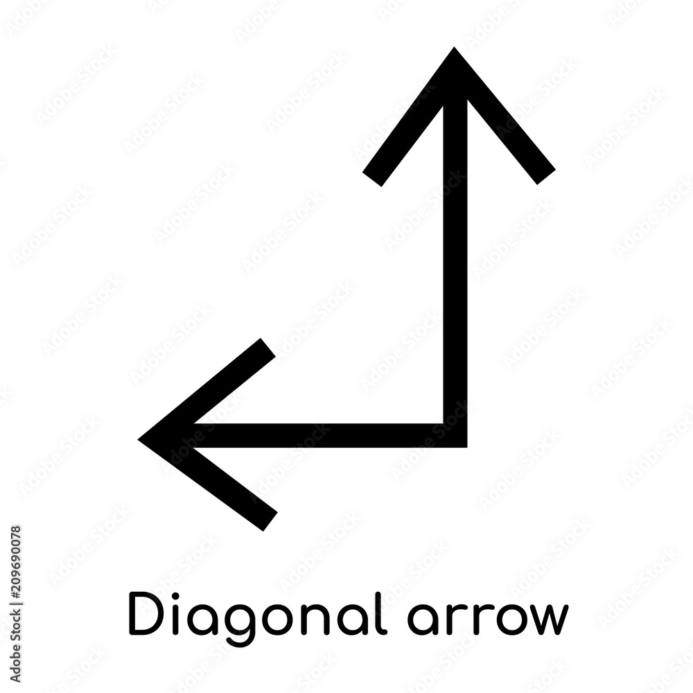 Poster diagonal arrow icon vector sign and symbol isolated on white background, diagonal arrow logo concept