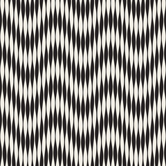 Wavy stripes vector seamless pattern. Retro wavy engraving texture. Geometric lines design.