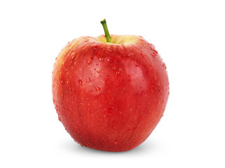 Fresh red apple isolated on white. With clipping path