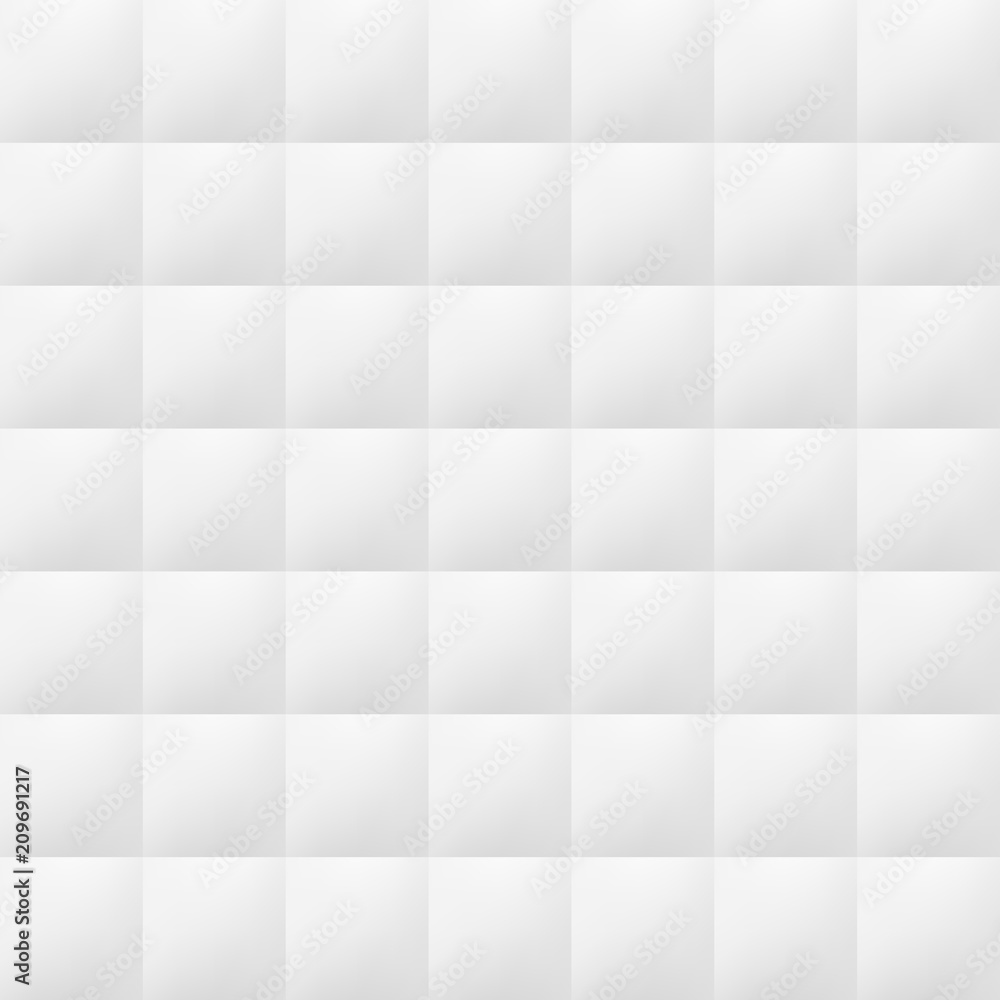 Poster White background with tiles. Vector modern seamless pattern. Volumetric geometric pattern.