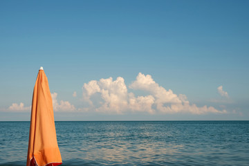 orange beach umbrella