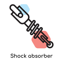 Shock absorber icon vector sign and symbol isolated on white background, Shock absorber logo concept, outline symbol, linear sign