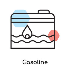 Gasoline icon vector sign and symbol isolated on white background, Gasoline logo concept, outline symbol, linear sign
