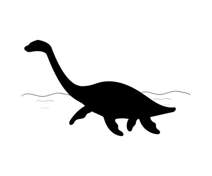 Silhouette Plesiosaurus dinosaur jurassic prehistoric animal
