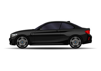Obraz premium realistyczny samochód. sportowe coupe. widok z boku.