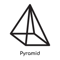 Pyramid icon vector sign and symbol isolated on white background, Pyramid logo concept, outline symbol, linear sign