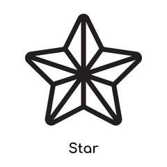 Star icon vector sign and symbol isolated on white background, Star logo concept, outline symbol, linear sign