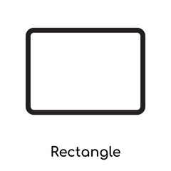 Rectangle icon vector sign and symbol isolated on white background, Rectangle logo concept, outline symbol, linear sign