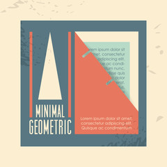 minimal geometric template with wooden background vector illustration design
