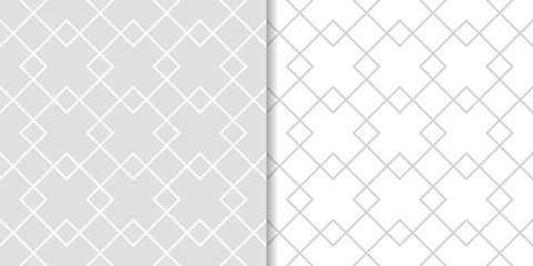 Naklejka premium Light gray geometric seamless patterns