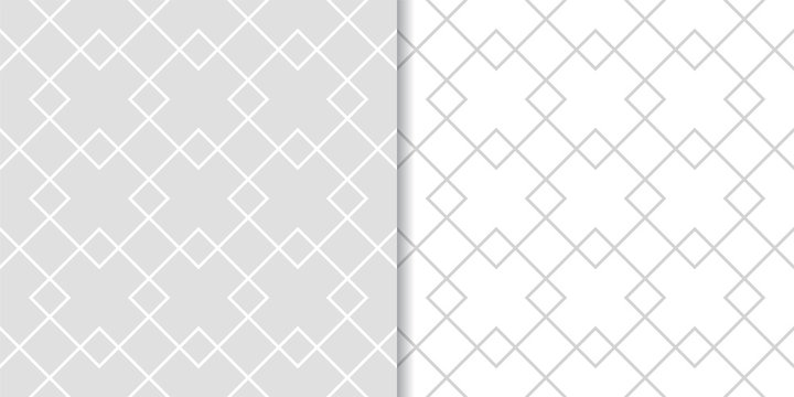 Light gray geometric seamless patterns