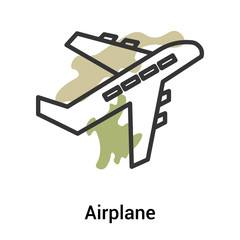 Airplane icon vector sign and symbol isolated on white background, Airplane logo concept, outline symbol, linear sign