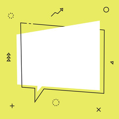 White empty talk blank vector modern speech bubble, communication icon set with arrows, thin line, contour banner, idea design, graphic concept isolated on light green background. Talking comic cloud.