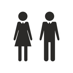 man and woman icon. Monochrome style. isolated on white background 