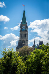 Fototapeta na wymiar Parliament building Peace tower Ottawa, Canada.