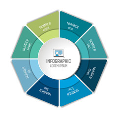 Circle, round infographic options, parts, steps. Vector scheme, chart.