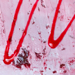 Roll ice cream is made by hand on the freezer. Sweet dessert made from natural berries and ingredients. The process of making food.