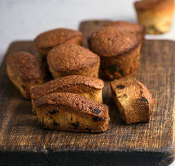 small  baked cupcakes with dry fruits