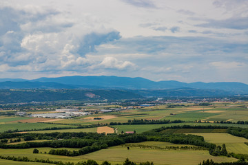 Naklejka premium Vue sur la vallée du Rhône depuis la Tour d'Albon