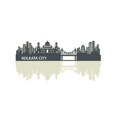 Naklejka premium Kolkata City Skyline Logo Template