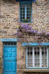 Naklejka premium Wisteria on a cottage wall in rural France