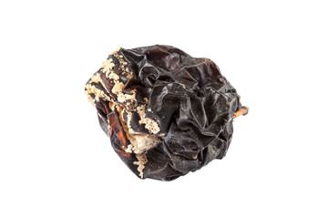 Rotten apple isolated on a white background