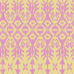 Vector seamless ikat pattern pink for textile, fabric, ceramic, wrapping