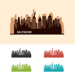 Baltimore City Skyline Logo Template