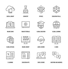 Online Education Icon Set