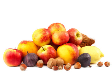 Fresh fruits isolated on a white background.