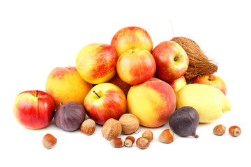 Fresh fruits isolated on a white background.