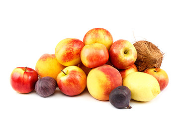 Fresh fruits isolated on a white background.